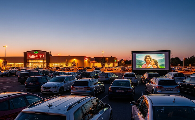 На Оболони на парковке супермаркета Сильпо заработает первый автомобильный кинотеатр - фото
