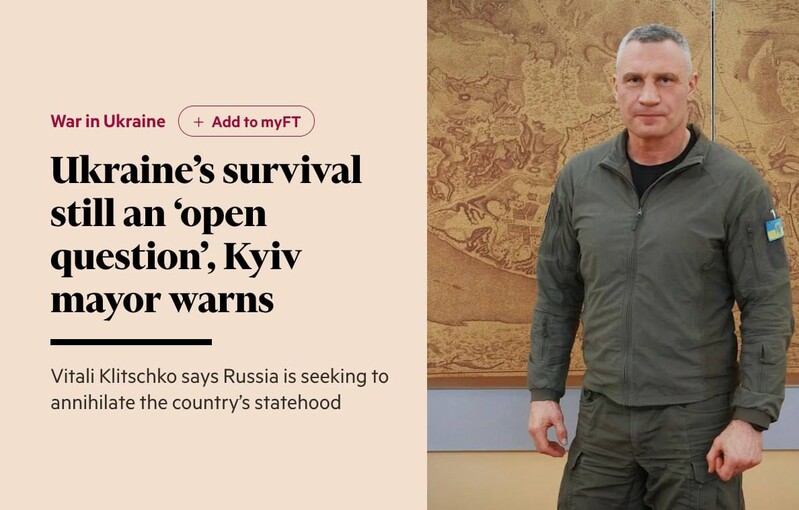 Кличко предупредил зарубежную прессу, что Киев оказался на грани гуманитарной катастрофы из-за ударов РФ