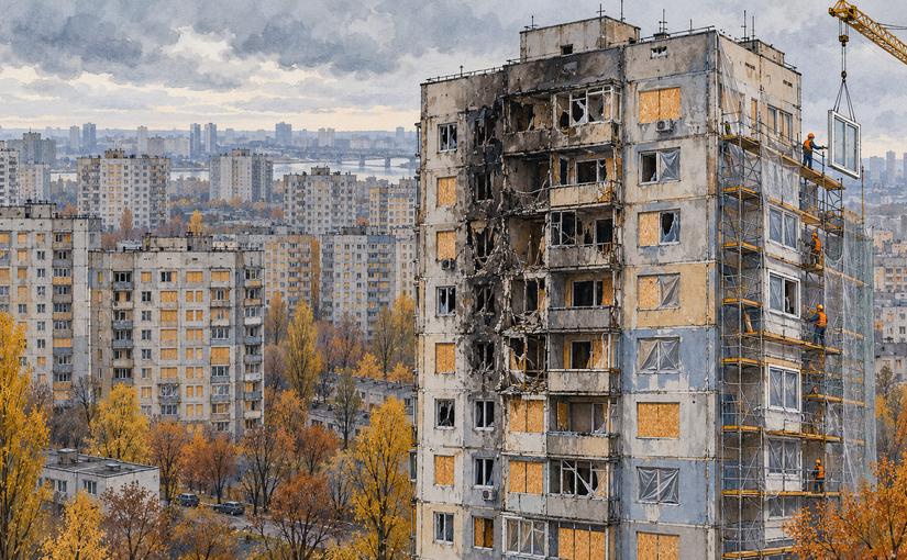 В Киеве ремонтируют 300 из около 4 тысяч поврежденных атаками домов